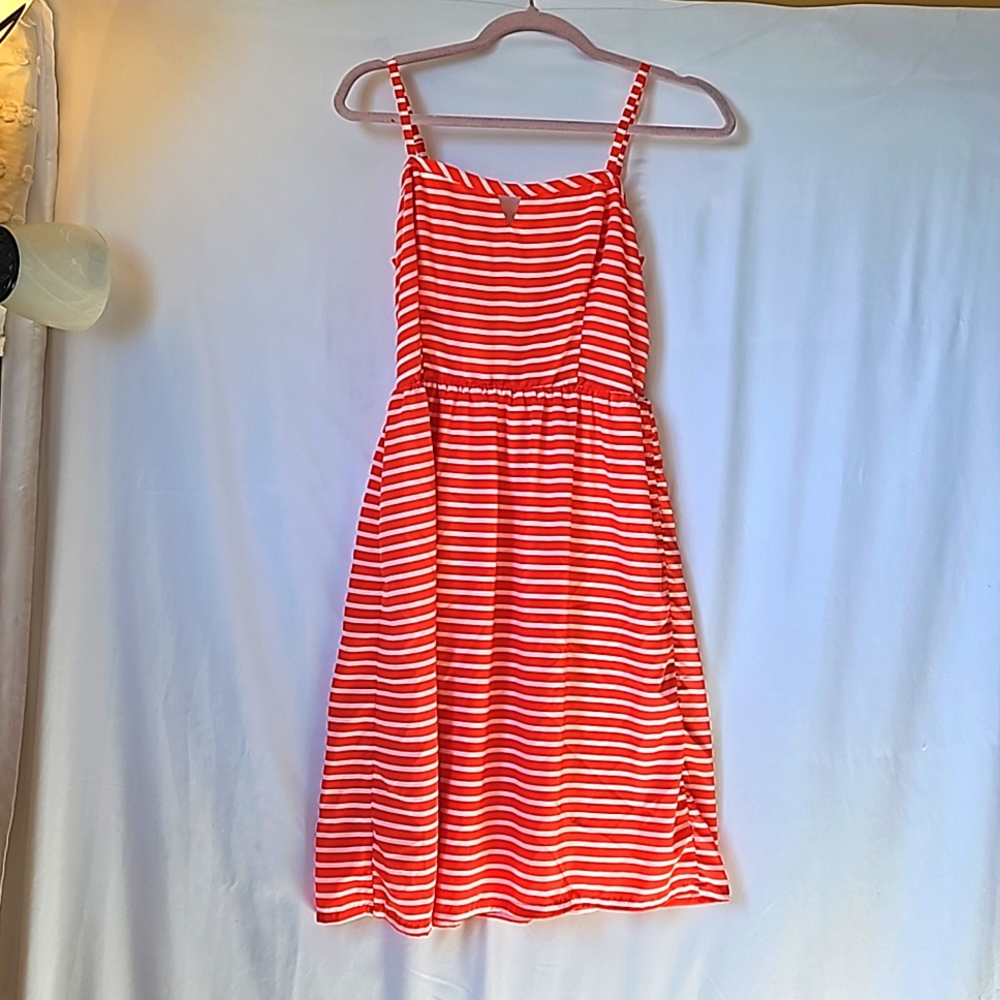Orange and white striped Old Navy dress